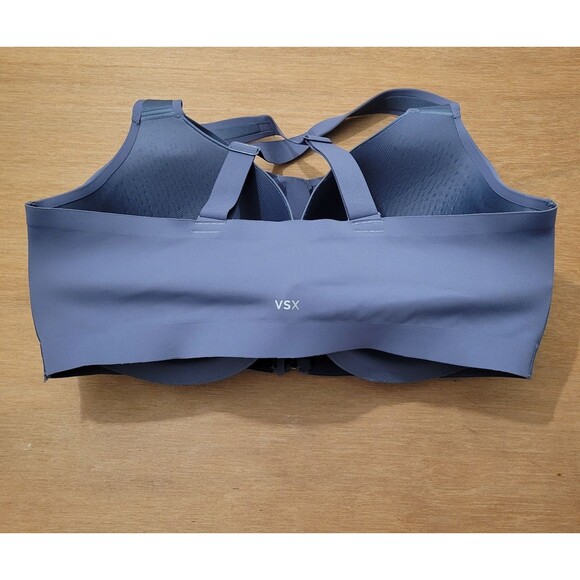 Victoria's Secret Knockout Bra 38DDD  Front Close Sports Zip Women's Gray-Blue - Picture 3 of 12